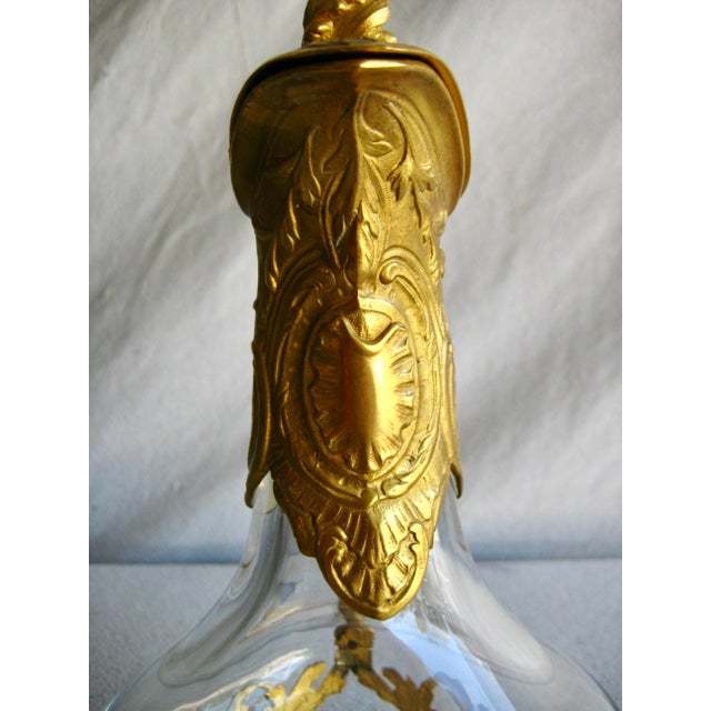 1920s French Napoleon III Bronze and Crystal Decanter -Carafe For Sale - Image 4 of 11