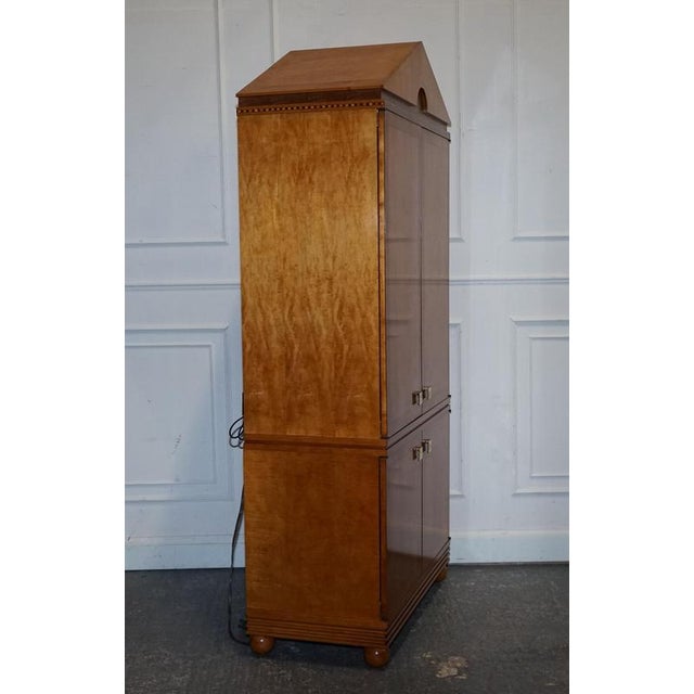 Biedermeier Style White Genesis Armoire or TV Cabinet in Satinwood from American Hickory For Sale - Image 5 of 18