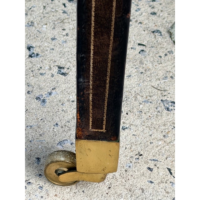 Coffee Maitland-Smith Leather Writing Table With Embossed Gilded Decoration For Sale - Image 8 of 12