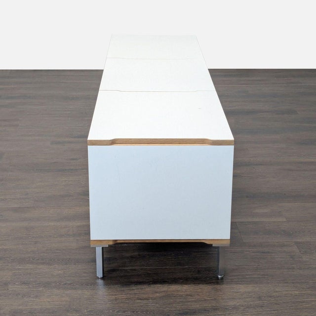 Scandinavian Designs White Cabinet With Storage For Sale - Image 4 of 9