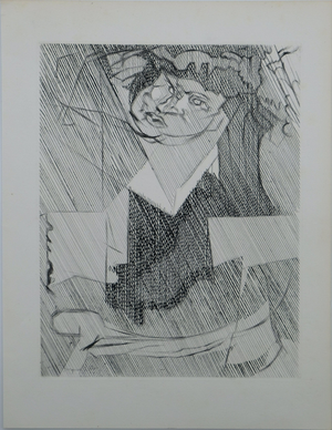 Jacques Villon, Homme cubiste, Etching