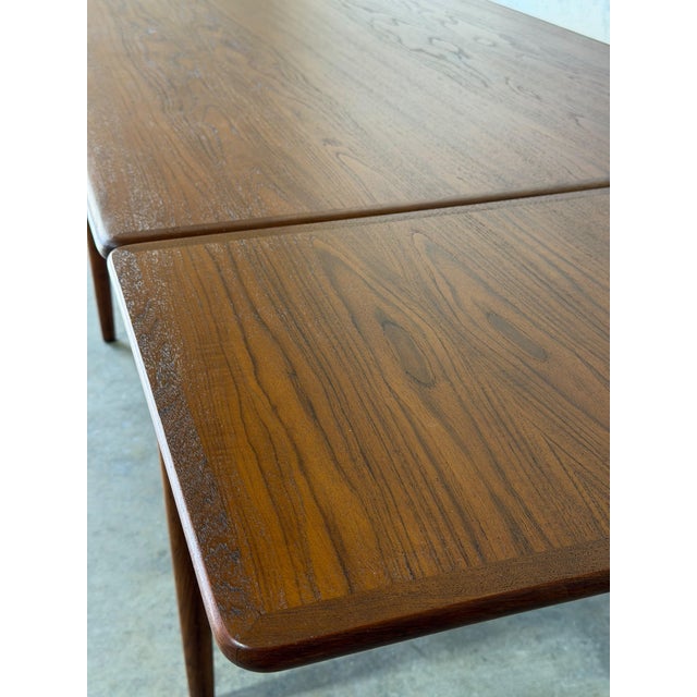 Wood Long Teak Extendable Dining Table With Two Pull-Out Leaves Danish Mid-Century Modern 1960s For Sale - Image 7 of 11