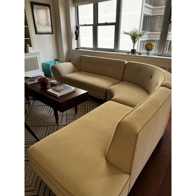 1960s Sculptural Mid-Century Curved Sectional Sofa – Reupholstered & Rare For Sale - Image 15 of 18
