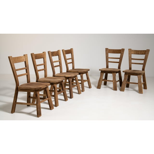 1970s Set of Six Oak Dining Chairs For Sale - Image 9 of 17