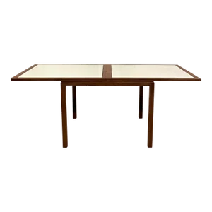 Mid-Century Modern Wood & Laminate Expandable / Flip Top Game / Dining Table