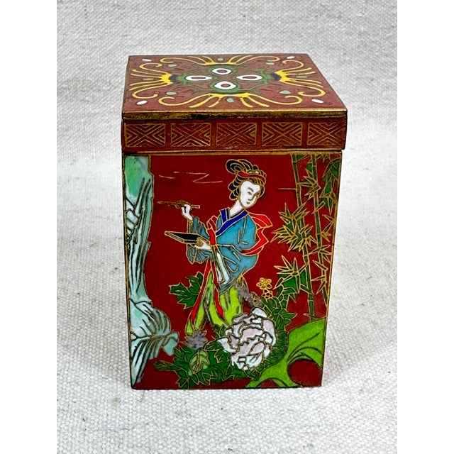Vintage Chinese Tea Caddy Box For Sale - Image 4 of 10