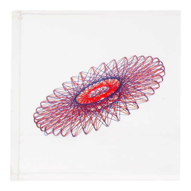 1967 Limited Edition Lucite String Cube Sculpture by Sue Fuller For Sale