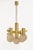 Five-light brass chandelier in the style of sciolari. The chandeliear features frosted glass in a very beautiful color....