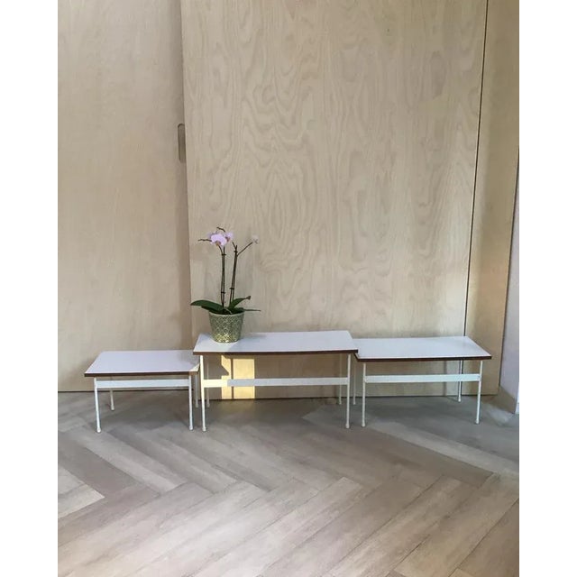 Metal Nesting Table Twello by Martin Visser for T’spectrum, 1956, Set of 3 For Sale - Image 7 of 9