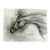 Vintage Abstract Horse Painting Contemporary "Horse Portrait Study in Black and White" Mixed Medium on Paper, 1990s " For Sale