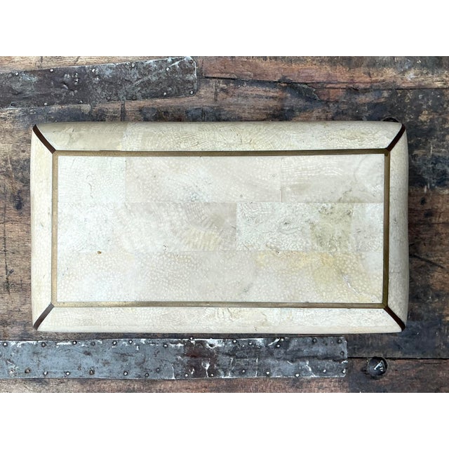 Vintage Tessellated Snakeskin With Brass Inlay Detail For Sale In West Palm - Image 6 of 12