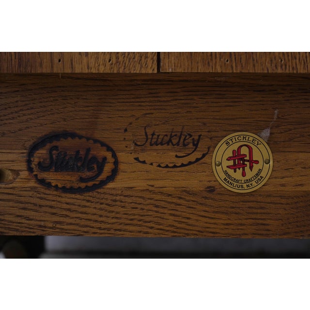 Stickley 2 Door Mission Oak Leaded Door Bookcase For Sale - Image 16 of 16