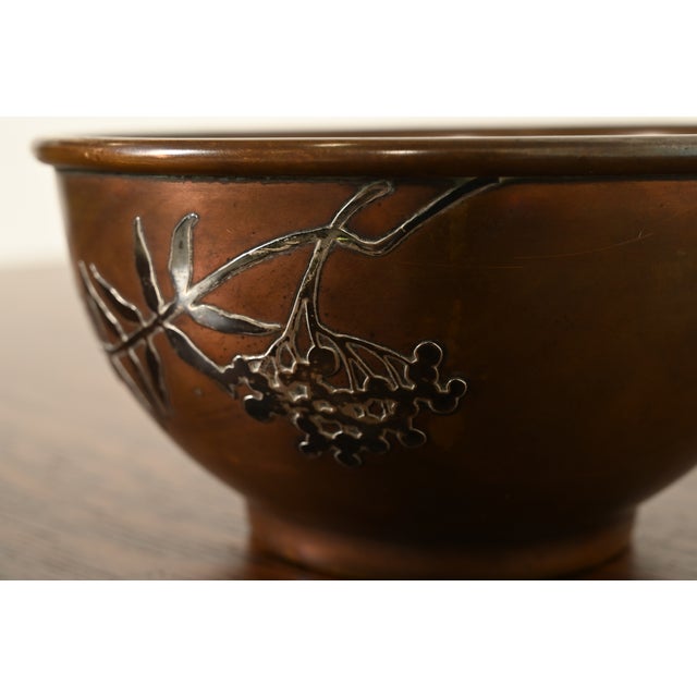Heintz Arts & Crafts Sterling Silver on Bronze Footed Bowl For Sale - Image 10 of 15