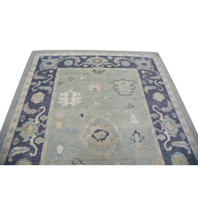 Oriental 21st Century Hand Knotted Ash Grey & Mid Grey Turkish Oushak Rug 6'4" X 8'10" For Sale - Image 4 of 6