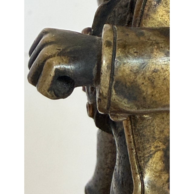 Antique Continental Bronze Figure of an 18th-Century Gentleman, Shielding Eyes, on Marble Plinth — Austrian School, Circa 1900 For Sale - Image 10 of 12