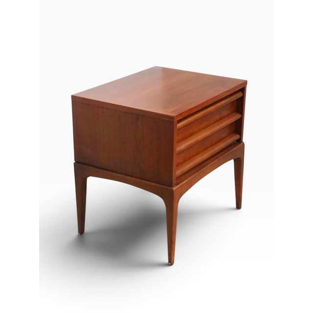Wood Mid Century Lane Rhythm Night Table by Lane For Sale - Image 7 of 12