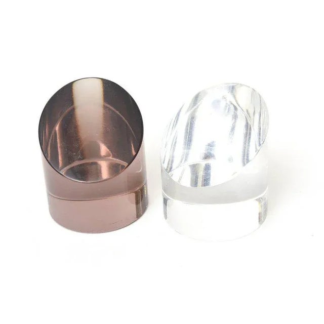 Eggplant Vintage Michel Dumas Lucite Sculptural Chess Players ,Aubergine and Clear, French 1970's For Sale - Image 8 of 11