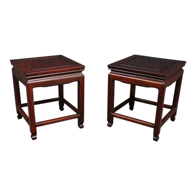 Asian Rosewood Plant Stands/Pair For Sale
