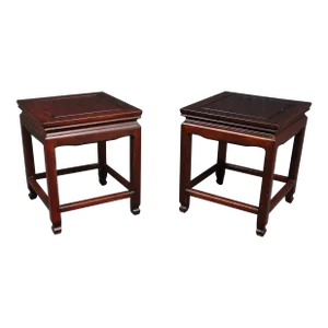 Asian Rosewood Plant Stands/Pair