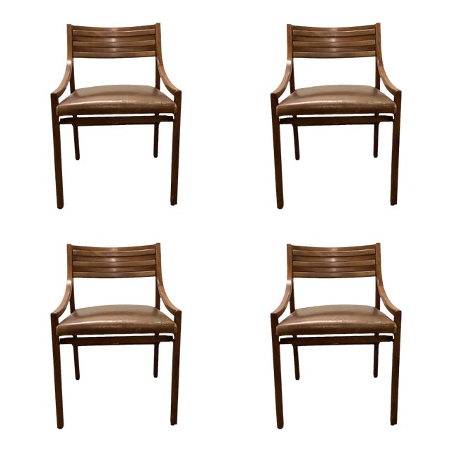 Set of 4 Ico Parisi Dining Chairs Mod110 by Cassina Signed Italy, 1955 For Sale