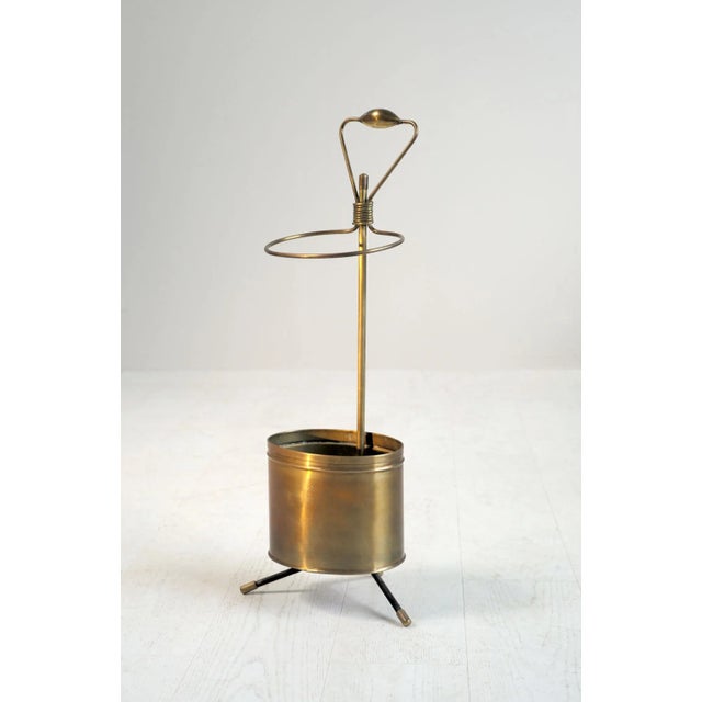 Mid-Century Modern French Golden Brass Umbrella Stand by Mathieu Matégot, 1950s For Sale - Image 3 of 10
