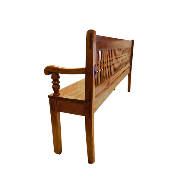 Biedermeier Bench in Cherrywood, South Germany, 1830 For Sale - Image 3 of 10