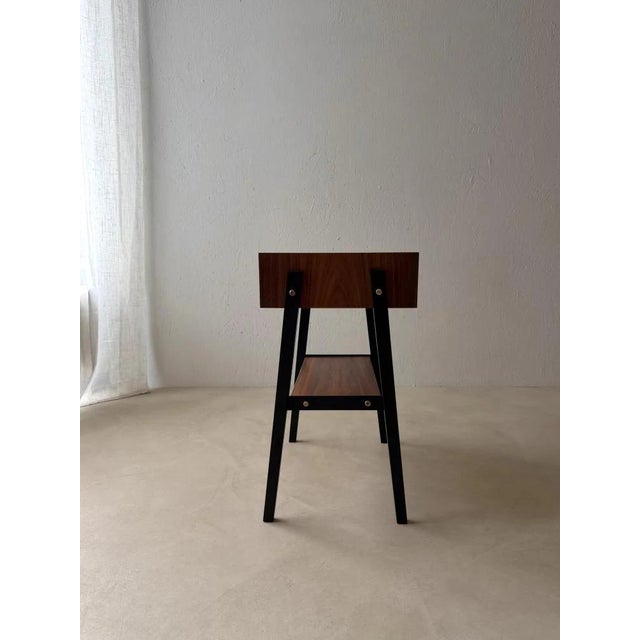 Metal Scandinavian Chest of Drawers in Teak and Black Beech For Sale - Image 7 of 11