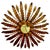 Gold Large Spanish Sunburst Flush Mount in Gilt Metal with Support, 1950 For Sale - Image 8 of 8