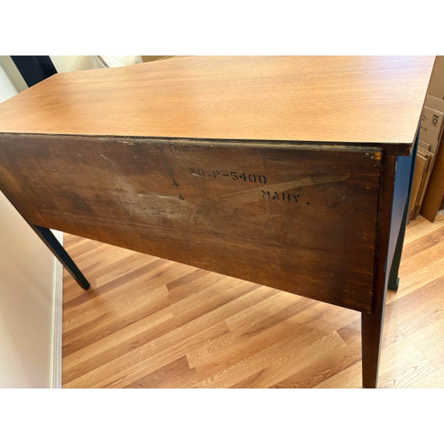 Green Vintage Mahogany Painted Credenza Featuring "Poppies" For Sale - Image 8 of 12