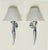 A set of Wall Lights Maison Lucien Gau from the 1980s, made of cast aluminum with the authentic white satin glass...