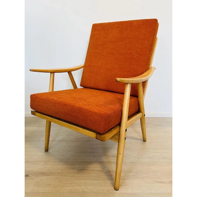 Orange Boomerang Armchair from Ton, Former Czechoslovakia, 1960s For Sale - Image 11 of 11
