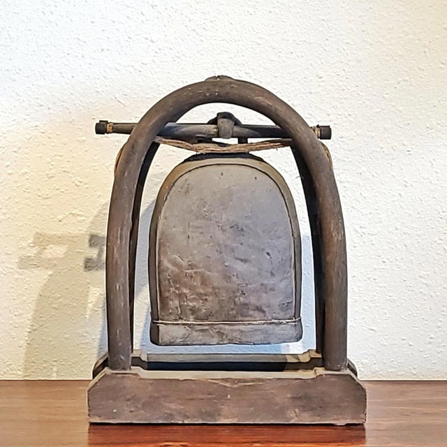 Antique Karen Hill Tribe (Thailand) Elephant Bell and Stand For Sale - Image 4 of 13