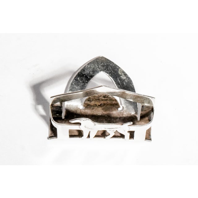 Interesting Antique Sterling Silver Dog Menu Holder Figural Place Card Stand Canine Photo Display For Sale In New York - Image 6 of 11