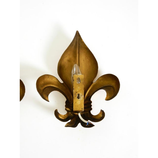 Fleur-De-Lis Wall Lamps in Gold-Plated Metal by Hans Kögl, 1970s, Set of 2 For Sale - Image 18 of 18