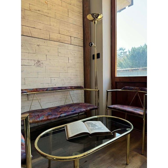 Mid-Century Modern Lounge Set in Brass, 1960s, Set of 4 For Sale - Image 8 of 9