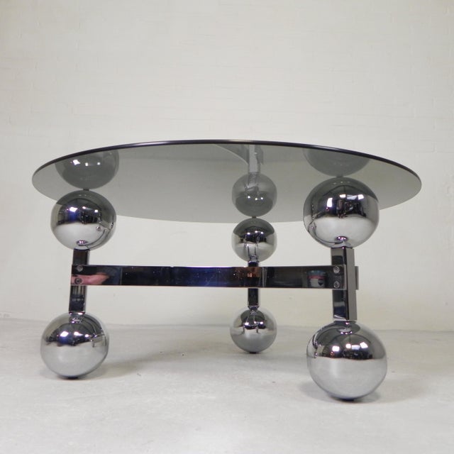 Space Age Sputnik Coffee Table with a Chrome Base, 1970s For Sale - Image 14 of 16