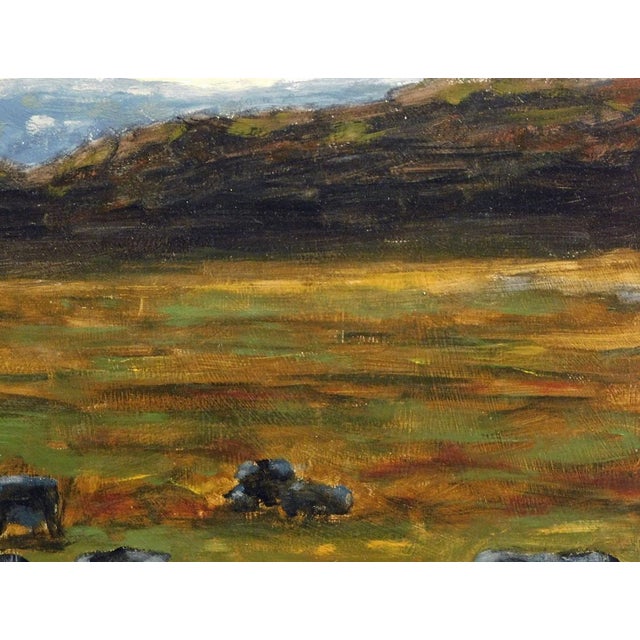 James Thorpe Cows Come Home Hand Signed Acrylic Landscape For Sale - Image 4 of 5