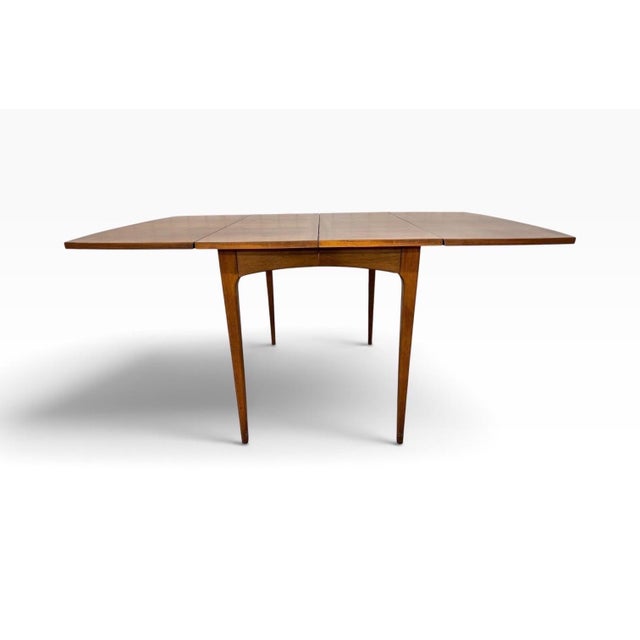 Brown Mid-Century Modern Lane Rhythm Drop-Leaf Walnut Dining Table W/Leaves For Sale - Image 8 of 15