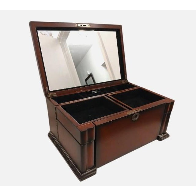 2000 - 2009 2005 Bombay Company Jewelry Chest 15x9 Compartment Drawers Cherry Wood Vintage For Sale - Image 5 of 16