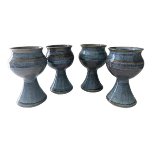 Vintage Wine Chalices Goblets Handcrafted Signed Made in Australia Set of 4