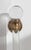 42-inch long Victorian towel bar with naturally darkened ends. Bar is 1 inch in diameter. Round glass ends. Brass brackets.