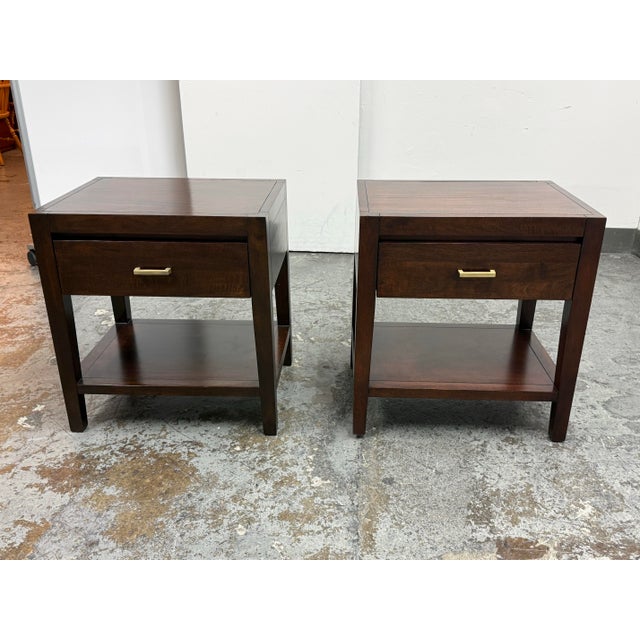Design Plus Gallery presents a Pair of Dawson Wood Nightstands from Crate & Barrel. The Dawson collection combines mango...