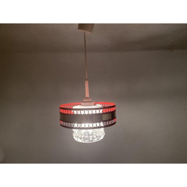 Vintage Space Age Hanging Lamp in Red, 1970s For Sale - Image 11 of 18