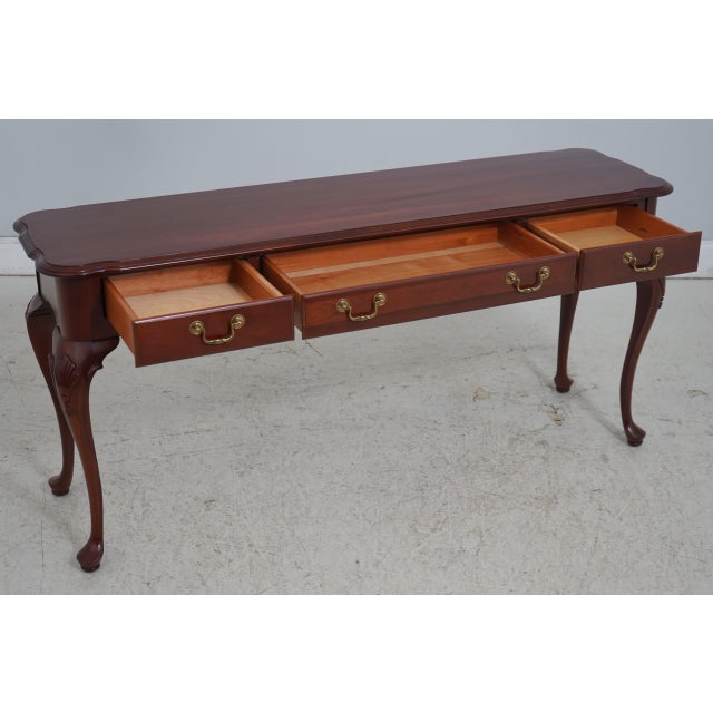 Traditional Ethan Allen Georgian Court Cherry Sofa Table For Sale - Image 3 of 18