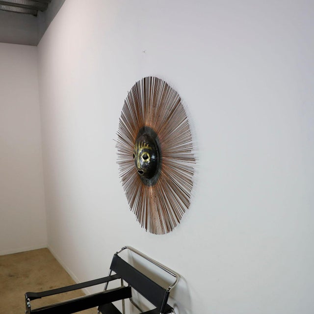 1970s Surreal Brutalist Sun Sculpture in Brass and Bronze by Emaus For Sale - Image 4 of 5