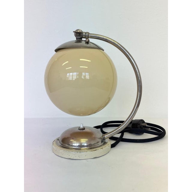 Silver Vintage Bauhaus Adjustable Table Lamp in Chrome and Glass, 1930s For Sale - Image 8 of 9