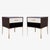 Mid-Century Modern Astor Tall Brass Nightstands in Ebony Walnut and Ivory Lacquer by Montage, Pair For Sale - Image 3 of 6