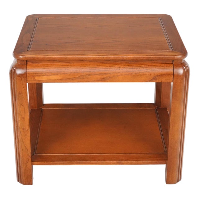 Vintage 1970s Ming Style Wood Side Table For Sale