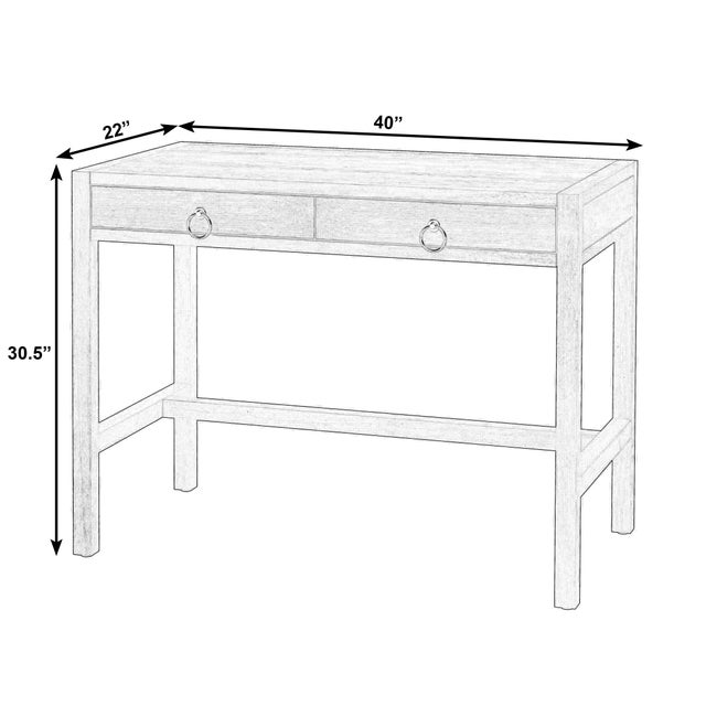 Transitional Lark 40 in. W Rectangular Wood 2 Drawer Writing Desk, Walnut For Sale - Image 3 of 8