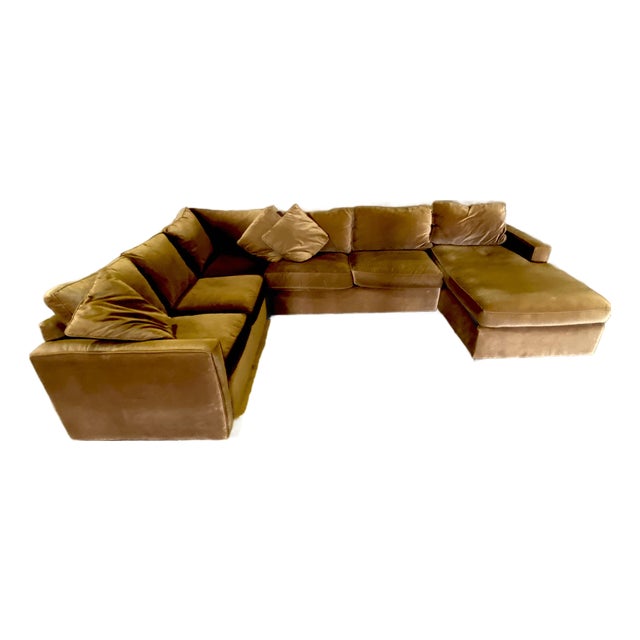 1970s Maurice Villency Velour Sectional For Sale